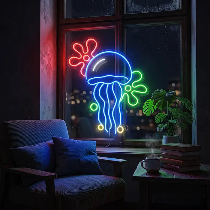 Qualle mit Blumenwolken XL 50cm (12V)