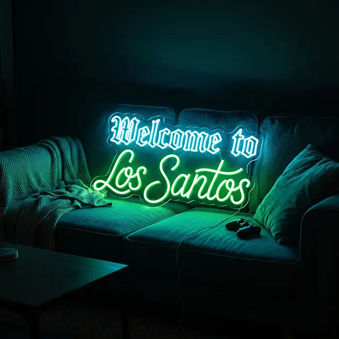 Los Santos Set Neon LED Sign – 2 Designs, USB or 12V | GTA Gaming Decor