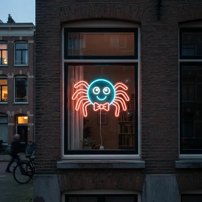 Happy Spuck Set Neon LED Schild – 9 Motive, dimmbar | Halloween Kinderzimmer Deko