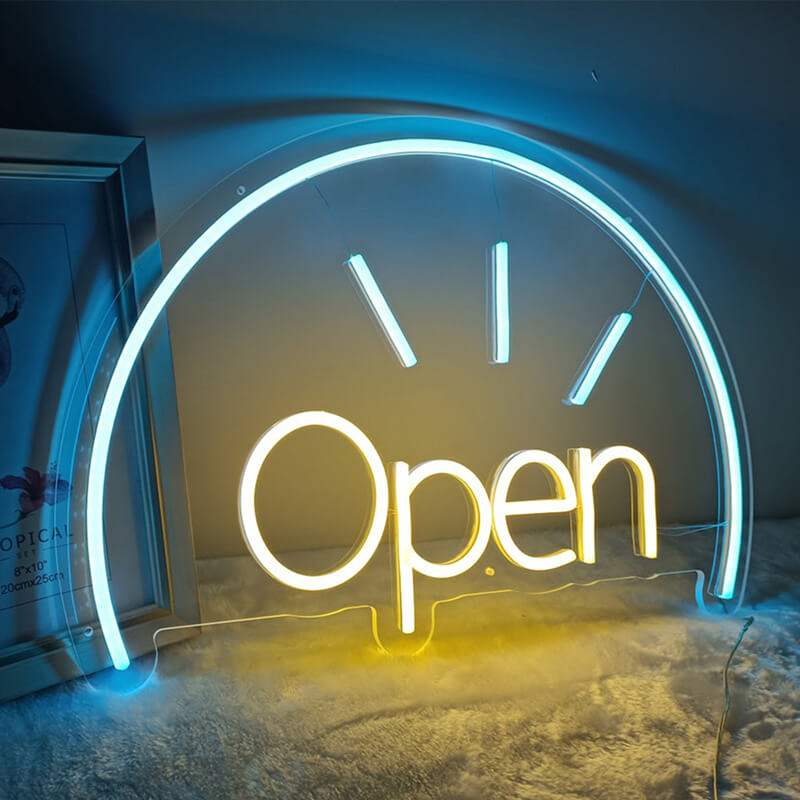 Open Neon Sign – Schaufenster-Schild für Eisdiele und Bäckerei