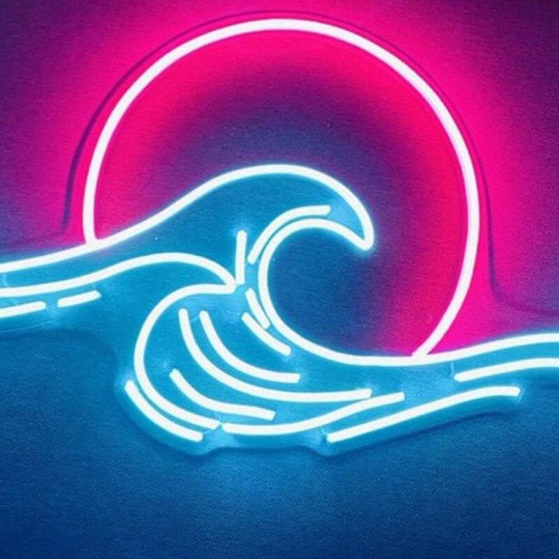 Japanisches Meer Neon LED Schild XL – moderne Wohnung Statement Wand
