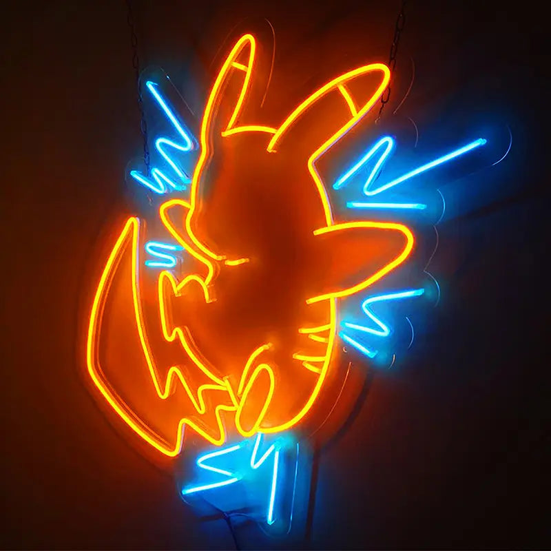 Pikachu Blitz Pokémon Leuchtschild 12V – Action-Pose Wanddeko fürs Gaming-Zimmer
