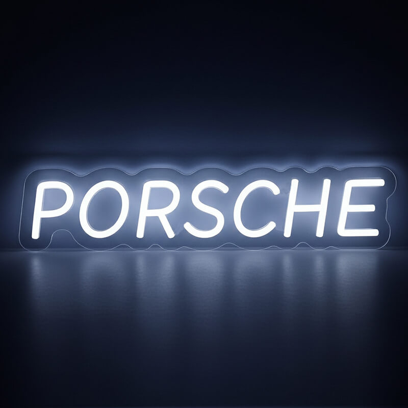 Porsche Neon LED Schild USB – Sportwagen Garage Showroom Beleuchtung