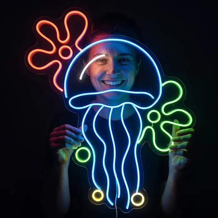 Qualle mit Blumenwolken XL 50cm (12V)