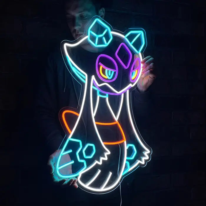 Pokémon Froslass Neon LED Sign held in front of the body by a man