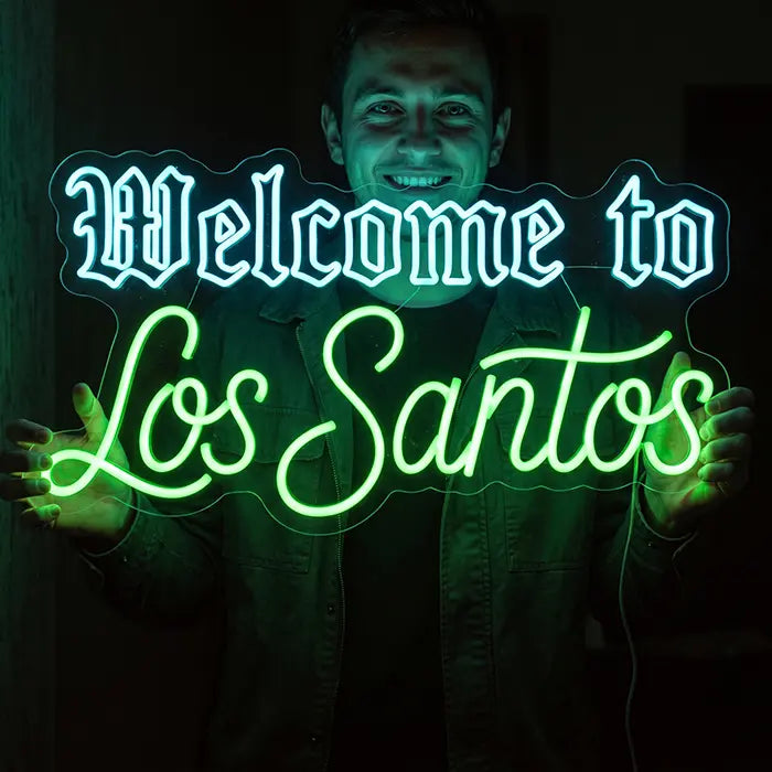 Los Santos Set Neon LED Sign – 2 Designs, USB or 12V | GTA Gaming Decor
