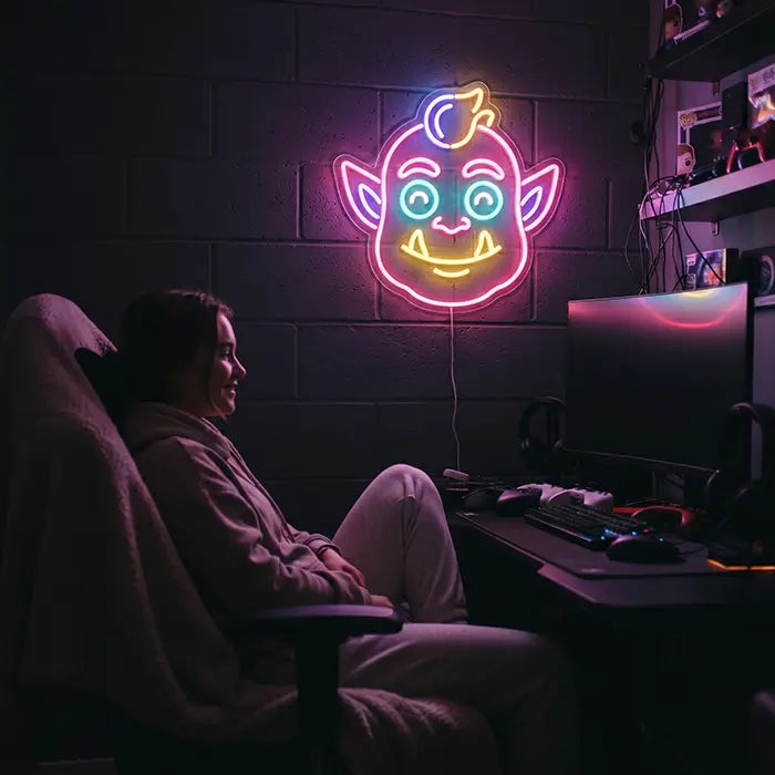 Happy Spuck Set Neon LED Schild – 9 Motive, dimmbar | Halloween Kinderzimmer Deko