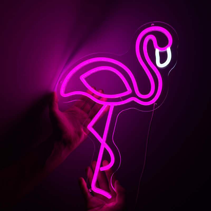 Flamingo Neon LED Schild USB – Garten Party und Tiki Bar Beleuchtung
