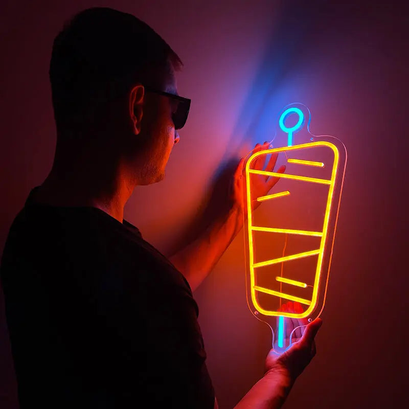 Dönerspieß Neon LED Schild beleuchtet – Kebab Restaurant Wanddeko