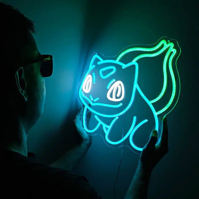 Bisasam Bulbasaur Leuchtschild – Pokémon Wandmontage Deko fürs Jugendzimmer