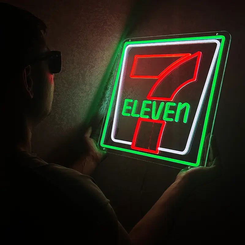7-Eleven Retro Neon LED Schild – 12V Leuchtschild | Retro Logo Wanddeko