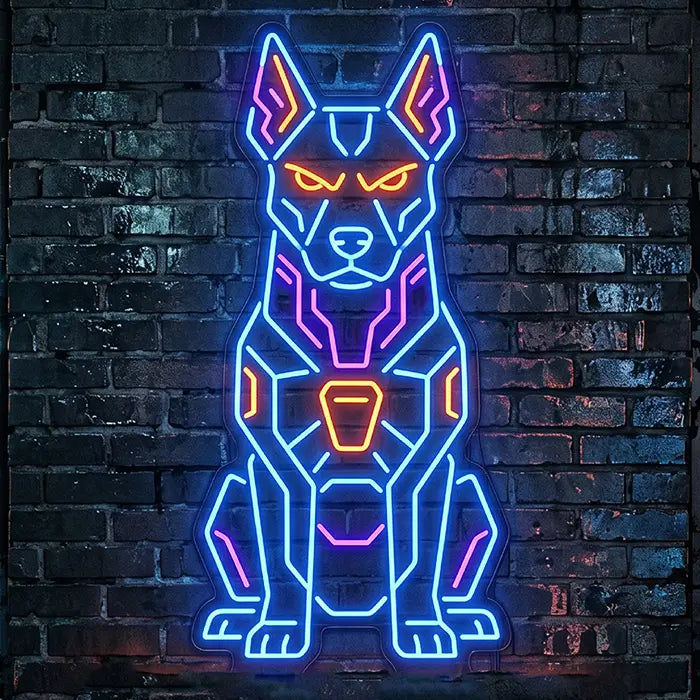 Cyber Wächter Neon LED Schild – Cyberpunk Wächter Statement als Wanddeko