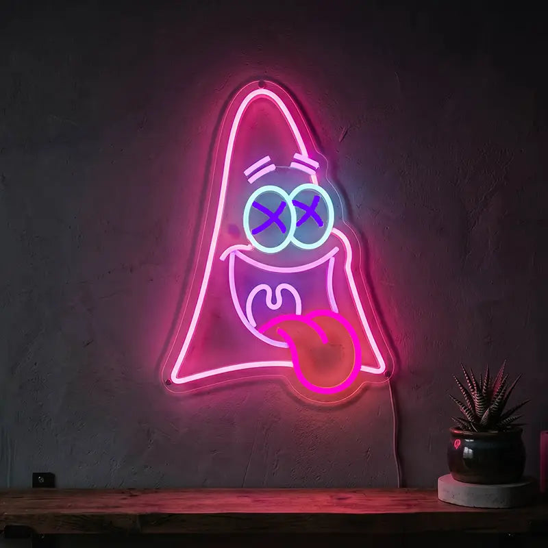 Schwammkopf XL Neon LED Schild – Freaks Kollektion auf 6mm Acrylplatte
