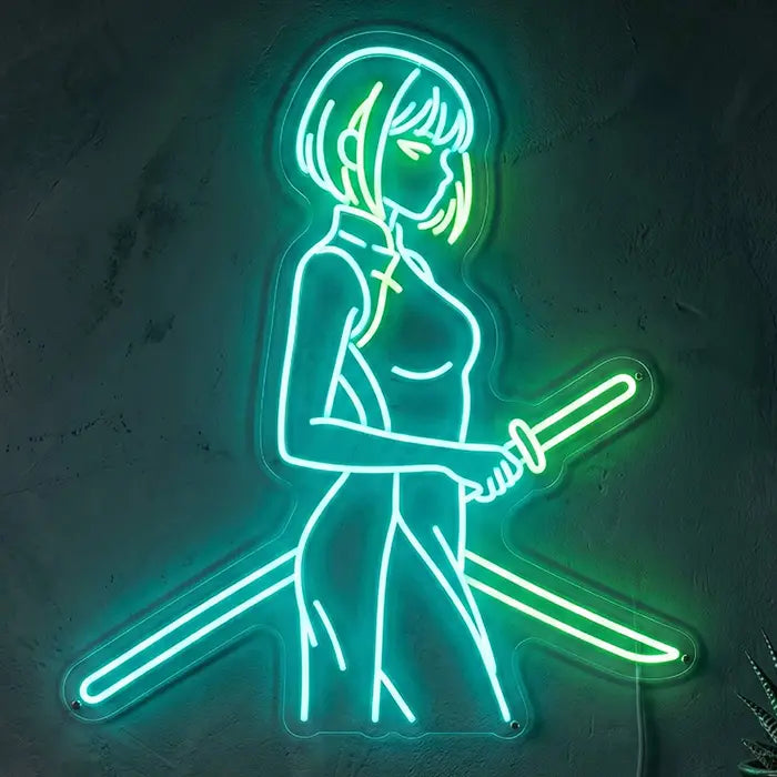 Miaukuza Neon LED Schild – Serena Kosaki Anime Motiv für Sushi-Bar