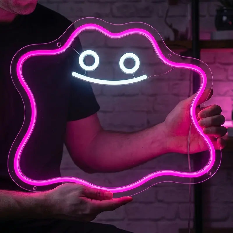 Ditto Pokémon Leuchtschild 800x800 – Wanddeko fürs Mädchenzimmer