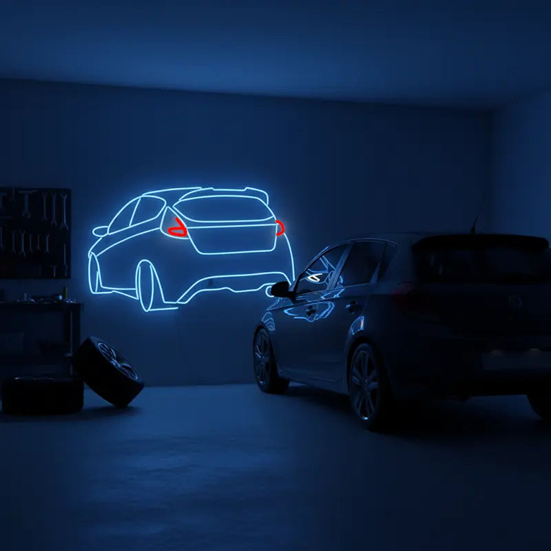 Ford Focus Neon LED Schild dimmbar 10 Stufen 12V mit Fernbedienung – Werkstatt