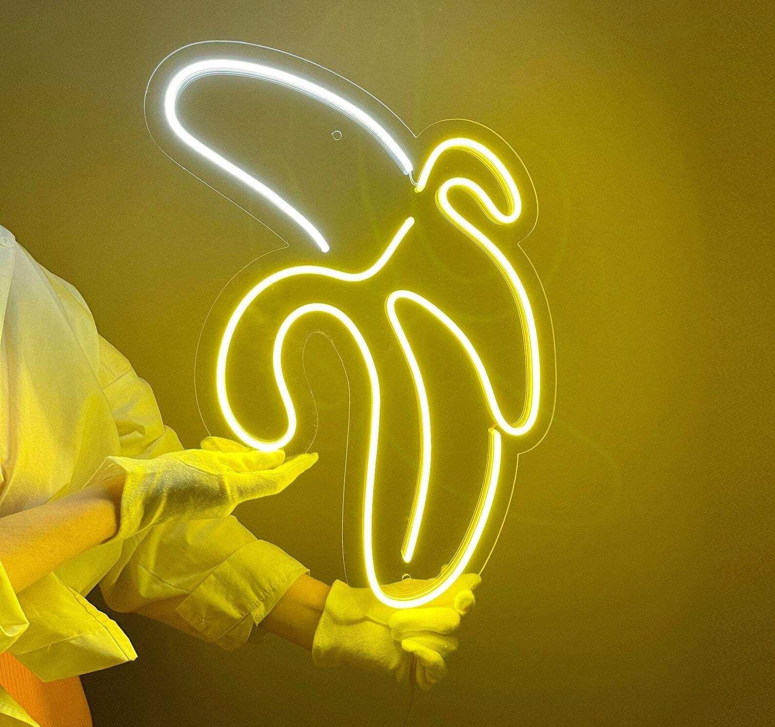 Bananen Neon LED Schild USB – Retro-Frucht als Geschenk für Küche & Bar