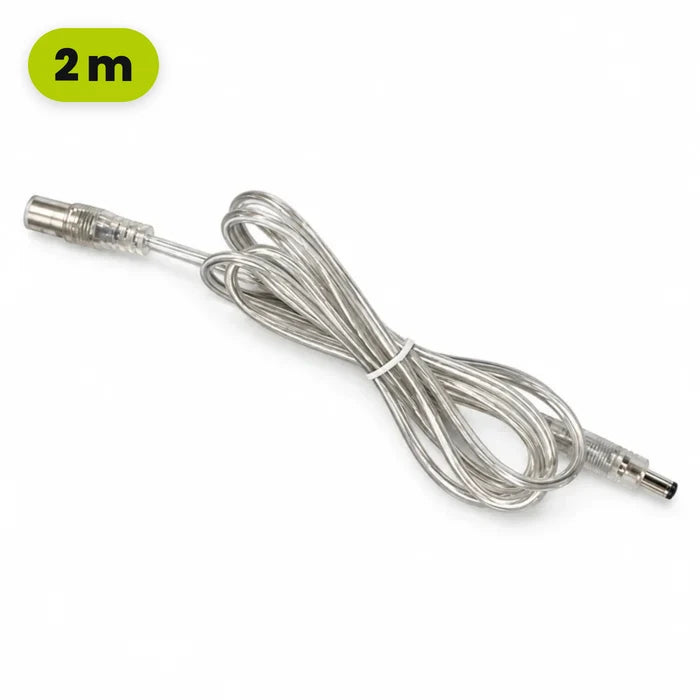 Prolunga per cavo da 2 m per insegne al neon LED, cavo raccolto con spina e connettore femmina