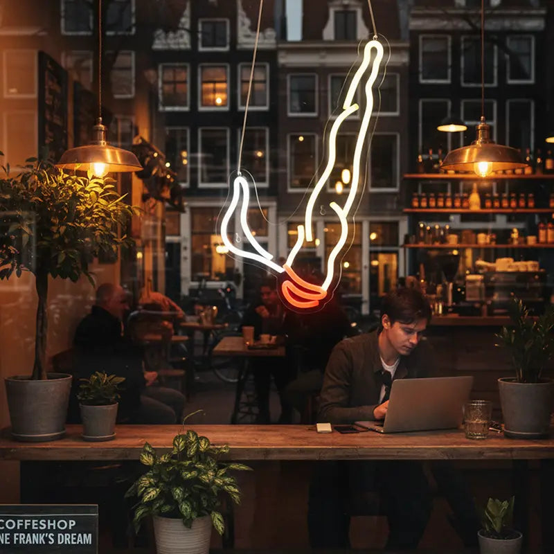 Joint Dübel Neon LED Schild handgefertigt – Studentenzimmer Statement Deko