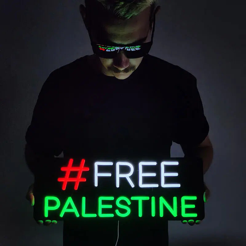Free Palestine Neon LED Schild dimmbar 9 Stufen USB – Café Wand Beleuchtung