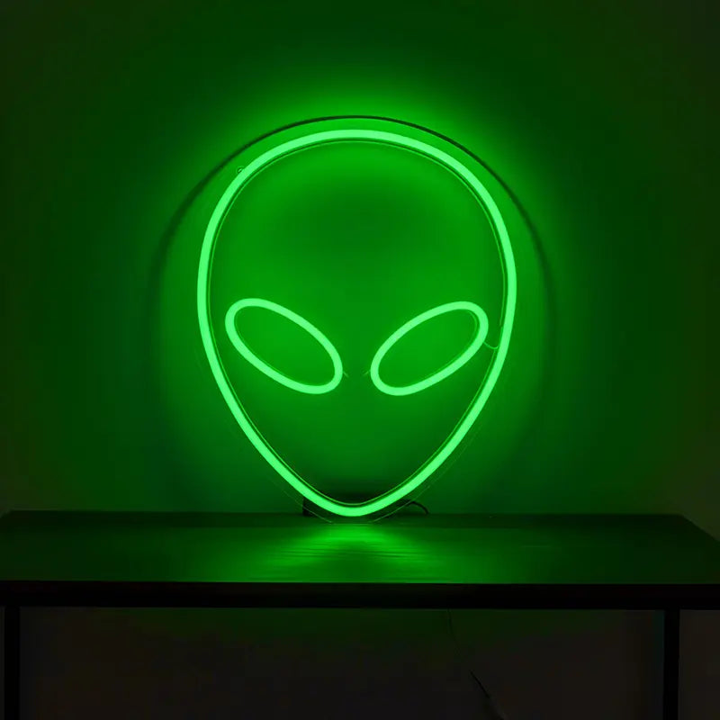 Alien Kopf Neon Schild dimmbar – 9 Stufen USB auf 6mm Acrylplatte