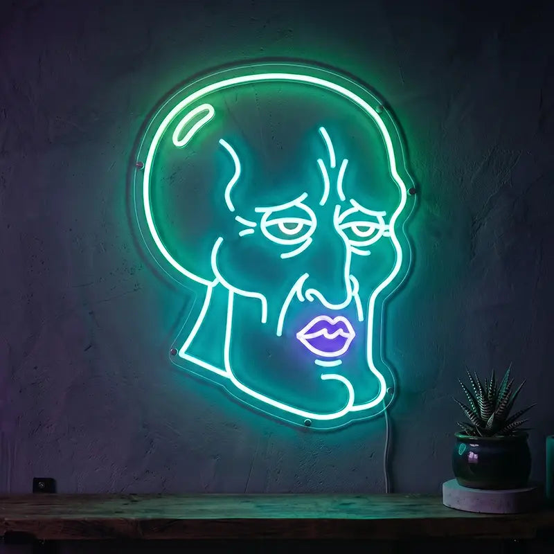 SpongeBob Freaks Neon LED Schild 12V – humorvolle XL-Wanddeko für Cartoon-Liebhaber