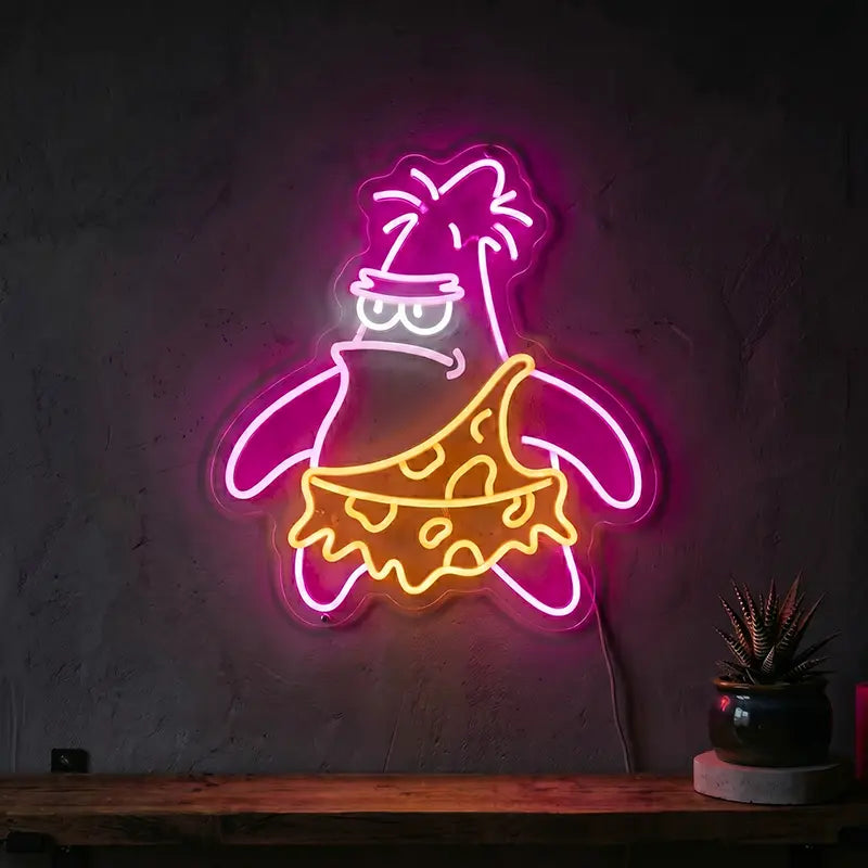 Patrik BumBum Neon LED Schild – SpongeBob Freaks als USB Wanddeko auf 6 mm Acrylglas