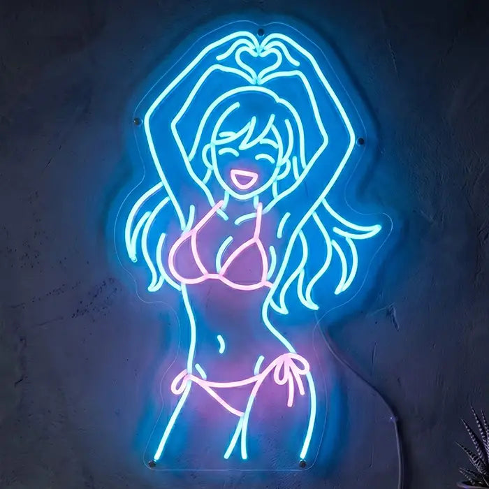 Neon Bunny LED Schild – stylisches Bunny Girl Motiv für Lounge