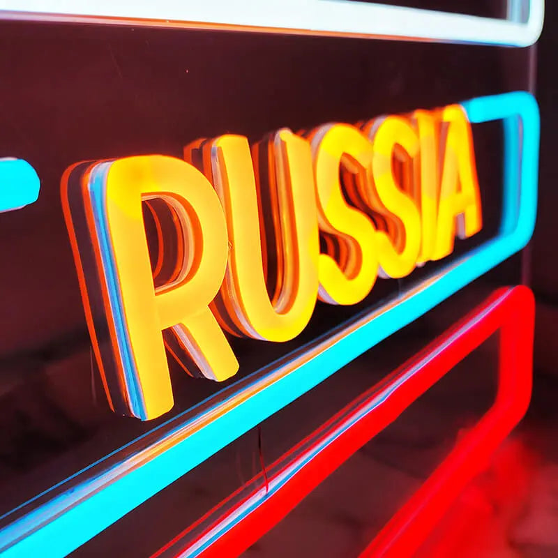 Russia Modernes Neon Design – LED Wanddeko fürs Wohnzimmer
