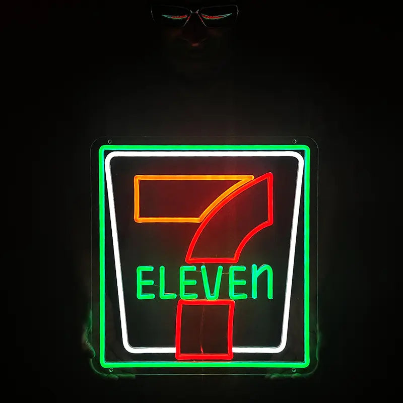7-Eleven Retro Neon LED Schild – 12V Leuchtschild | Retro Logo Wanddeko