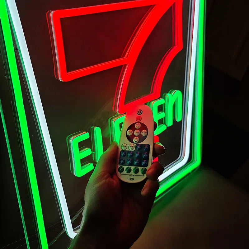 7-Eleven Retro Neon LED Schild – 12V Leuchtschild | Retro Logo Wanddeko