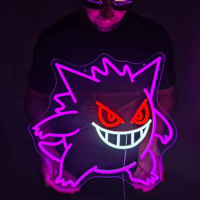 Pokémon Gengar Epic Neon LED Schild USB – Pokémon Halloween Deko fürs Wohnzimmer