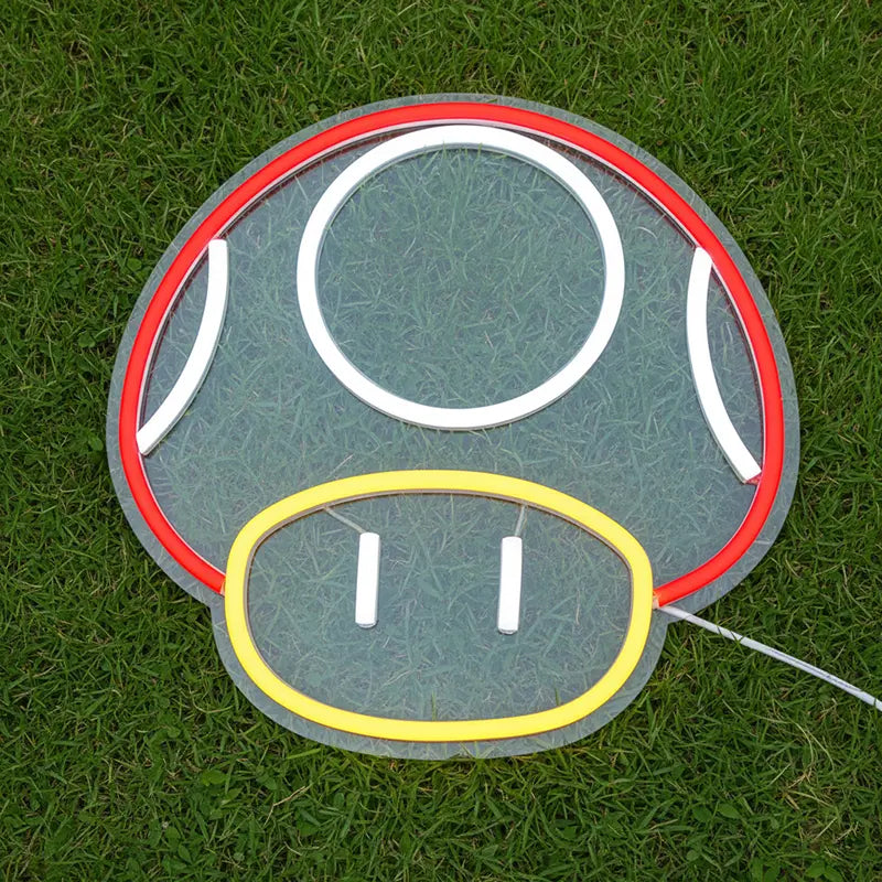 Super-Pilz Power-Up Mario Leuchtschild – Geschenkidee für Retro-Fans