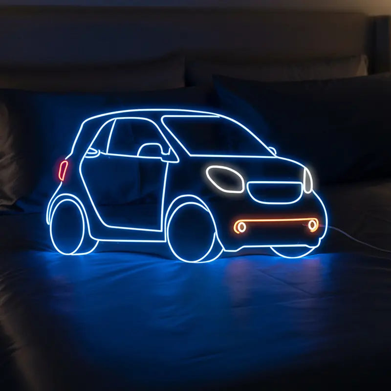 SMART Auto Fortwo Neon LED Schild USB – Stadtauto Deko für die Garage