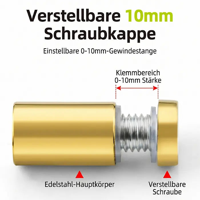 Abstandshalter aus Edelstahl – Detailansicht der 3 cm Wandhalterung für Neon LED Schilder