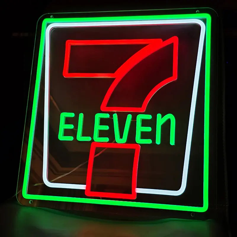 7-Eleven Retro Neon LED Schild – 12V Leuchtschild | Retro Logo Wanddeko