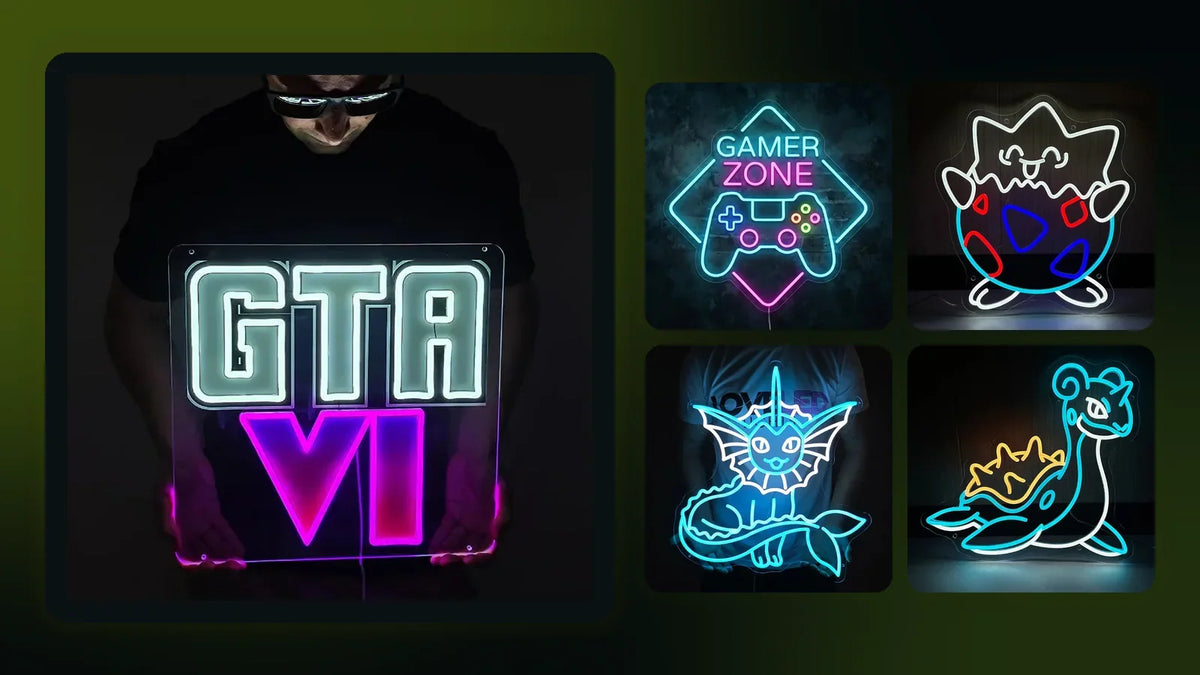 Leuchtende Neon LED Schilder von LoveLEDLights zum Ratgeber: Gaming Zimmer Deko: Die besten LED Schilder für dein Setup
