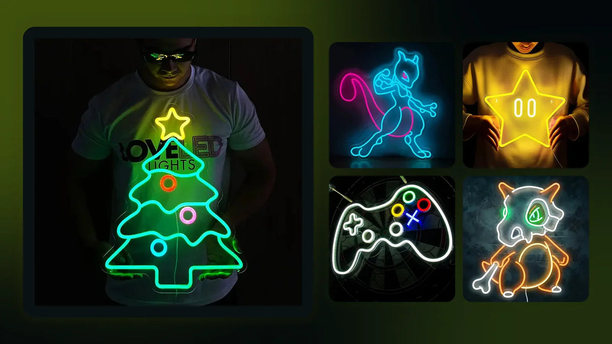 Leuchtende Neon LED Schilder von LoveLEDLights zum Ratgeber: Sind LED Neon Schilder stromsparend? Verbrauch & Kosten im Check