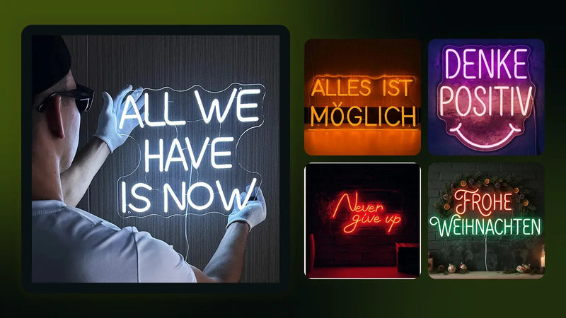 Leuchtende Neon LED Schilder von LoveLEDLights zum Ratgeber: Neon LED Schild selbst gestalten