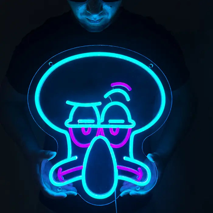 „Was los Junge“ Neon LED Schild – USB, dimmbar | SpongeBob Wanddeko