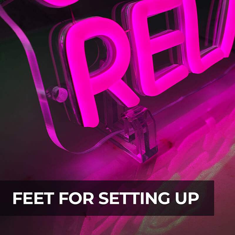 Just Relax Pink Neon LED Schild USB – Wimpern Studio und Brow Bar Deko