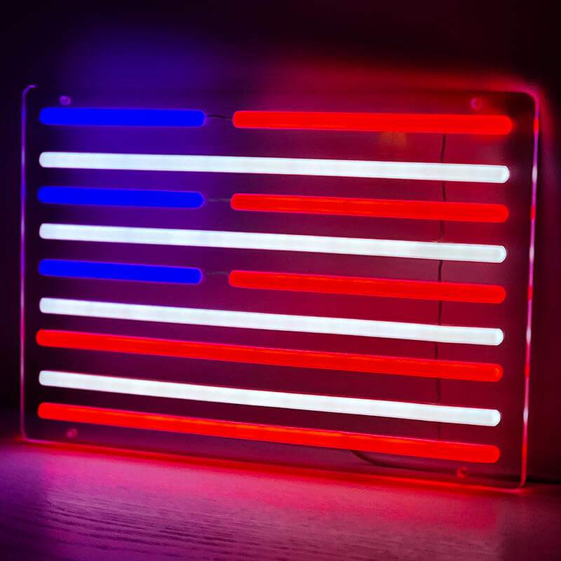 USA Flagge Neon Sign – Wanddeko für US-Car-Garage und Roadhouse
