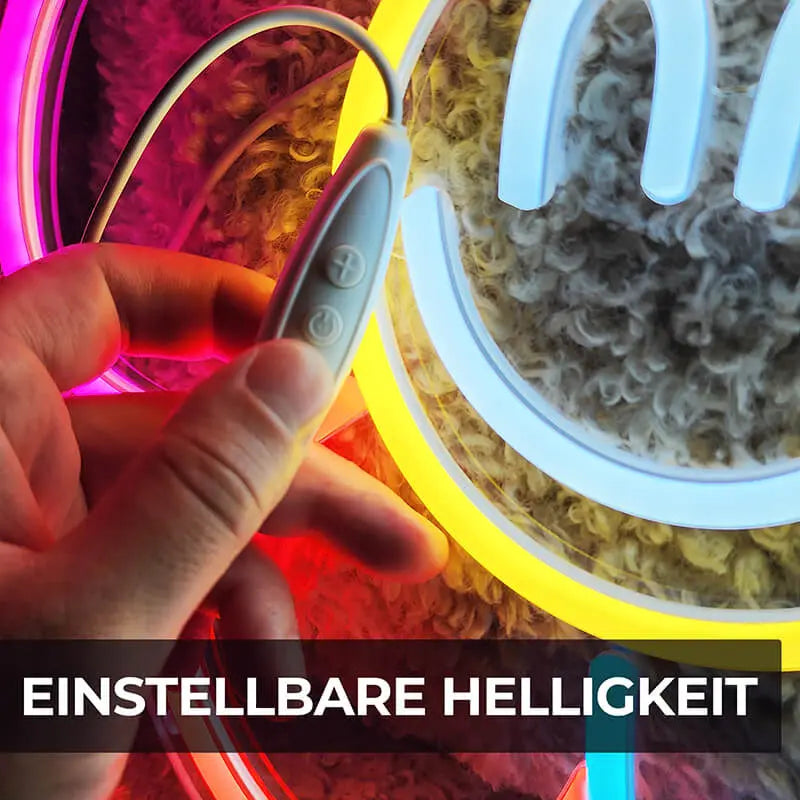 Smiley Blume Neonschild – gute-Laune-Deko für Yoga-Studio