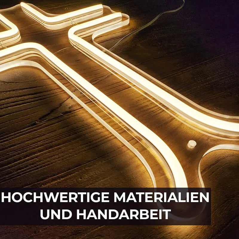 Heiliges Kreuz Neon LED Schild – Bibelstudium Raum und Gebetshaus Deko