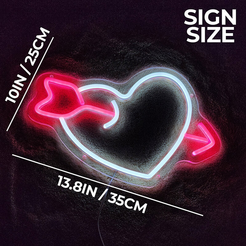 Herz mit Pfeil Neon LED Schild – Beauty Salon und Date Night Statement