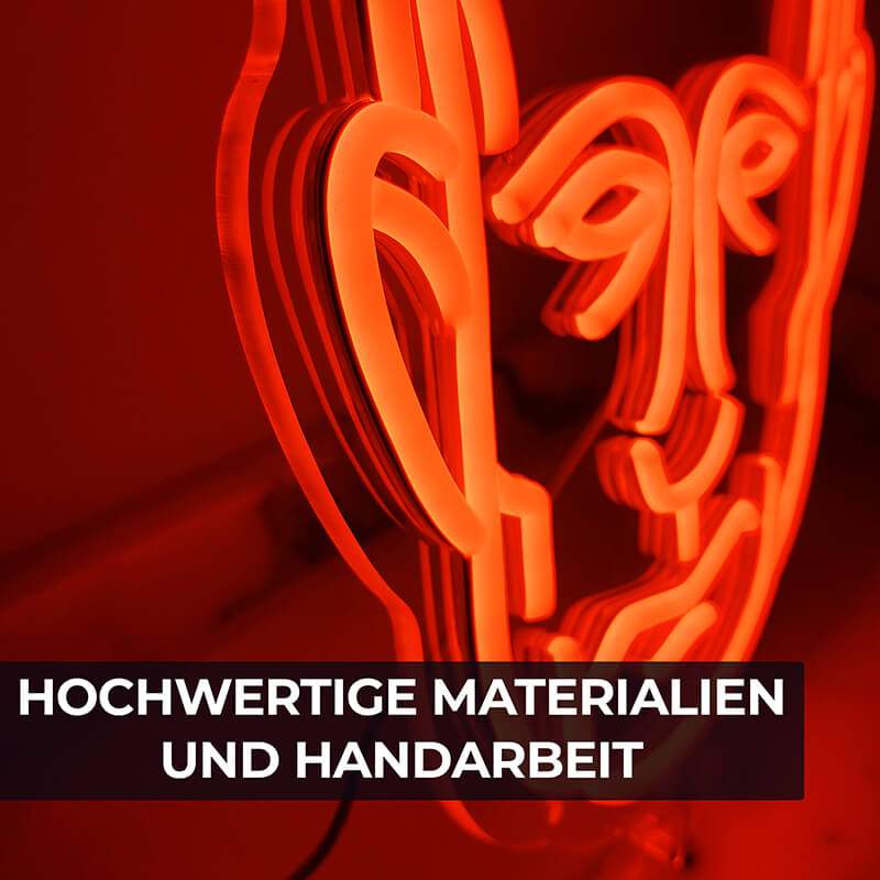 Putin Kopf Orange LED Schriftzug – Statement-Deko fürs Mancave
