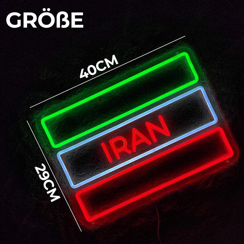 Iran Flagge Neon LED Schild USB – Persisch Kulturzentrum Wanddeko
