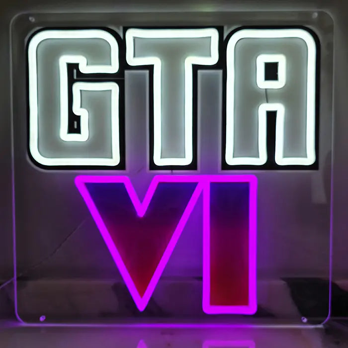 GTA 6 Fan Neon LED Schild – USB Leuchtschild | GTA VI Gaming Wanddeko