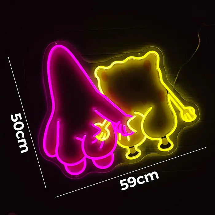Best Friends Neon LED Sign – Dimmable with Remote | SpongeBob Wall Decor