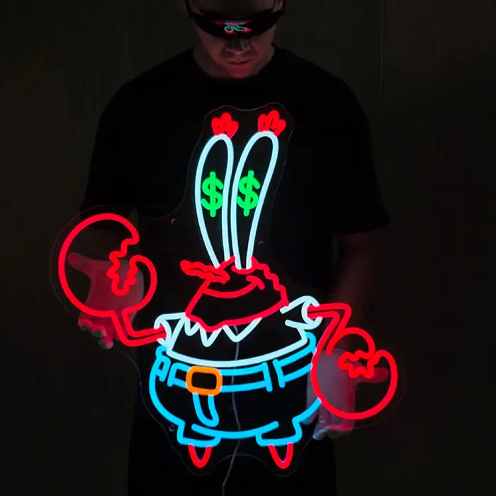 Schwammkopf Freaks Neon LED Schild – USB & 12V Leuchtschild | Schwammkopf Sammler Set
